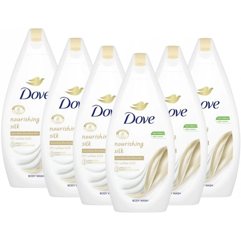DOVE Nourishing Silk Body Wash For Dry Skin Bundle 6 X 450ml 3 DOVE Nourishing Silk Body Wash For Dry Skin Bundle 6 X 450ml