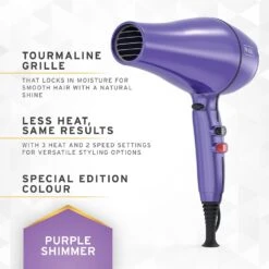 Wahl Pro Keratin Hair Dryer 2200W Purple Shimmer -Outlet Soft Touch Care Store pro keratin hair dryer 2200w purple shimmer p28823 73364 image