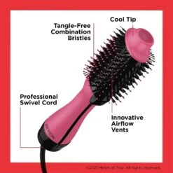 Salon One-Step Hair Dryer & Volumiser Pink 12 Salon One-Step Hair Dryer & Volumiser Pink -Outlet Soft Touch Care Store salon one step hair dryer volumiser pink p25951 61306 image