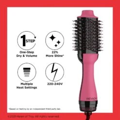 Salon One-Step Hair Dryer & Volumiser Pink 13 Salon One-Step Hair Dryer & Volumiser Pink -Outlet Soft Touch Care Store salon one step hair dryer volumiser pink p25951 61307 image