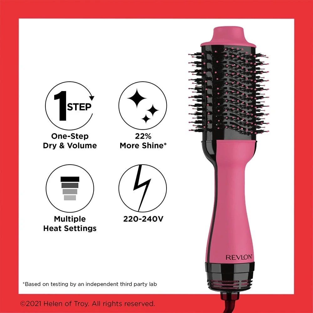 Salon One-Step Hair Dryer & Volumiser Pink 6 Salon One-Step Hair Dryer & Volumiser Pink - Image 4