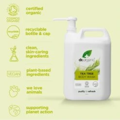 Dr Organic Tea Tree Body Wash For Normal To Oily Skin 5000ml -Outlet Soft Touch Care Store tea tree body wash for normal to oily skin 5000ml p31802 87206 image